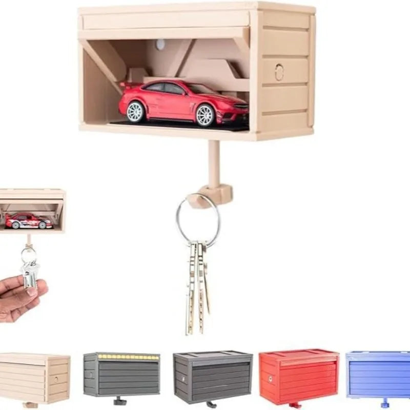Home Decoration New 3D Printed Garage Switchable Key Holder Car - Themed Keychain Box - Bedroom Decorations No Car Model