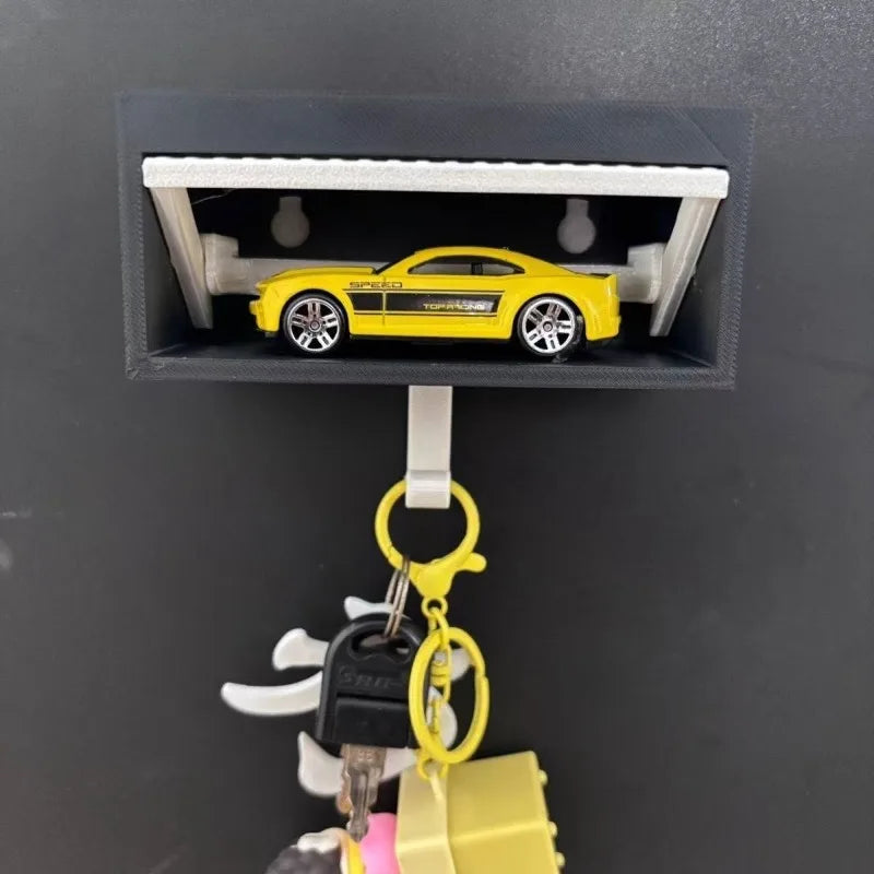 Home Decoration New 3D Printed Garage Switchable Key Holder Car - Themed Keychain Box - Bedroom Decorations No Car Model